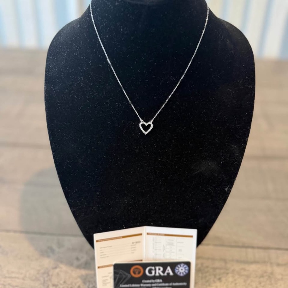 Silver Moissanite Heart Necklace